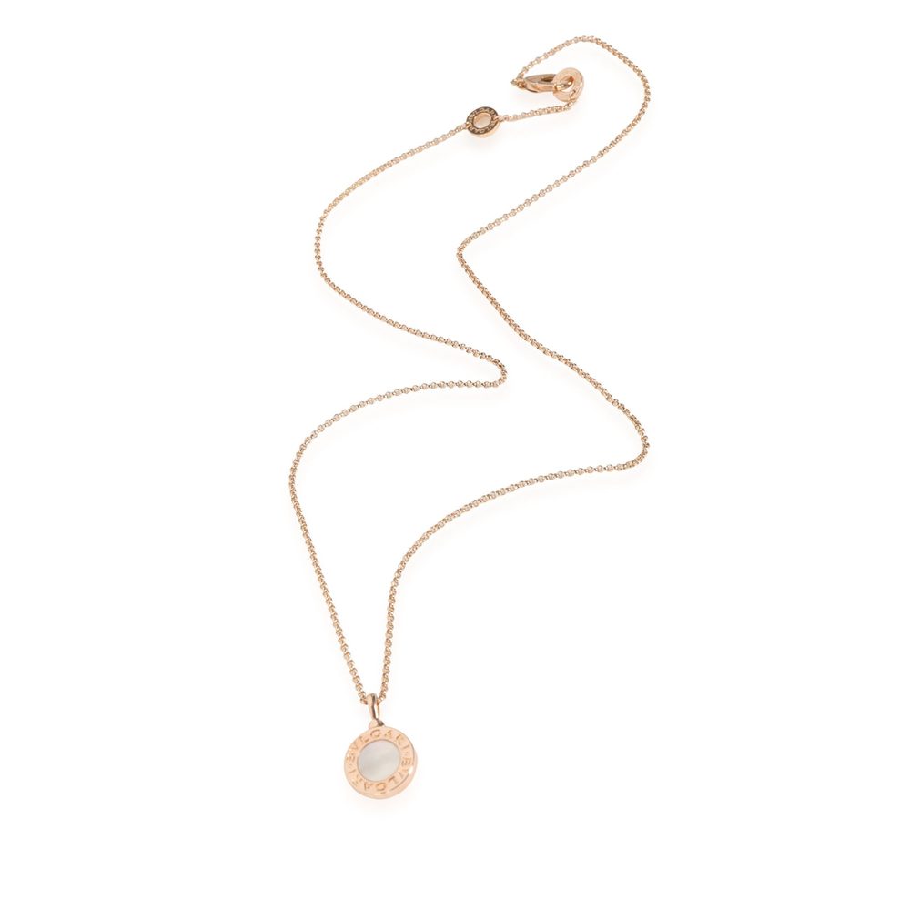 Bulgari Bvlgari Bvlgari Mother Of Pearl Pendant In 18k Rose Gold View 2
